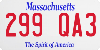 MA license plate 299QA3