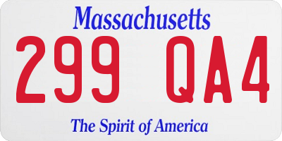 MA license plate 299QA4