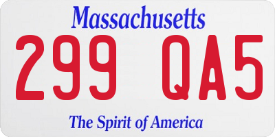 MA license plate 299QA5