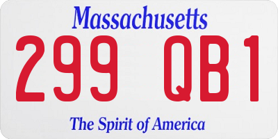 MA license plate 299QB1