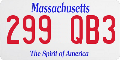 MA license plate 299QB3