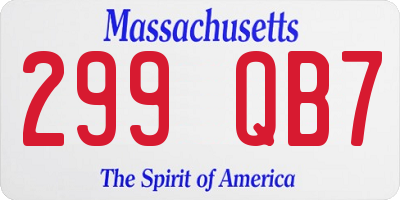 MA license plate 299QB7