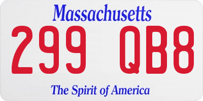 MA license plate 299QB8