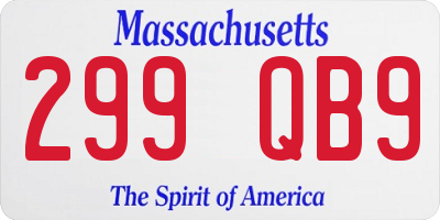 MA license plate 299QB9