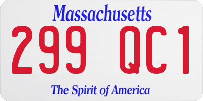 MA license plate 299QC1