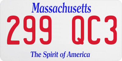 MA license plate 299QC3