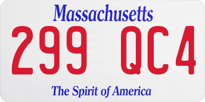 MA license plate 299QC4