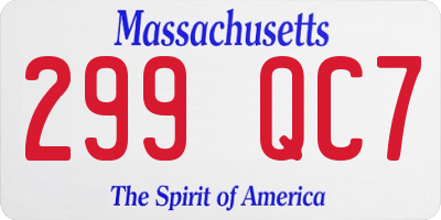 MA license plate 299QC7