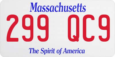 MA license plate 299QC9