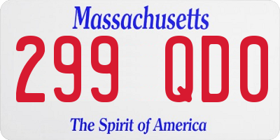 MA license plate 299QD0