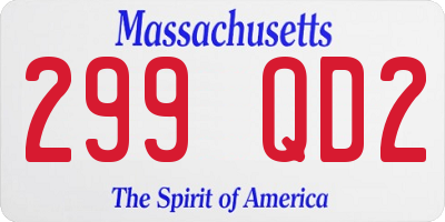 MA license plate 299QD2