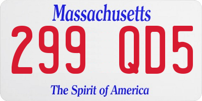 MA license plate 299QD5