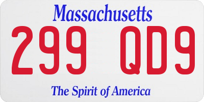 MA license plate 299QD9