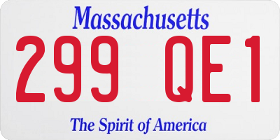 MA license plate 299QE1
