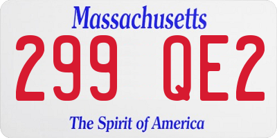 MA license plate 299QE2