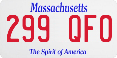 MA license plate 299QF0