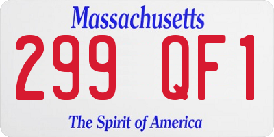 MA license plate 299QF1
