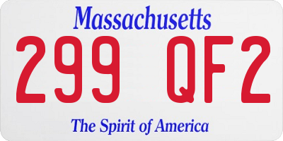 MA license plate 299QF2