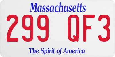 MA license plate 299QF3
