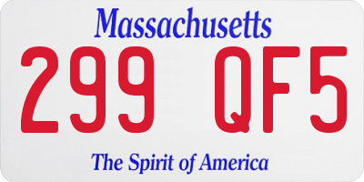 MA license plate 299QF5