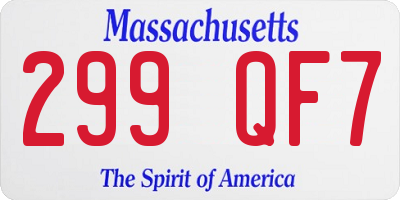 MA license plate 299QF7