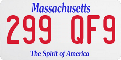 MA license plate 299QF9