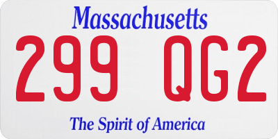 MA license plate 299QG2