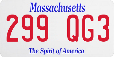 MA license plate 299QG3