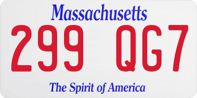 MA license plate 299QG7