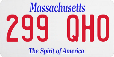 MA license plate 299QH0