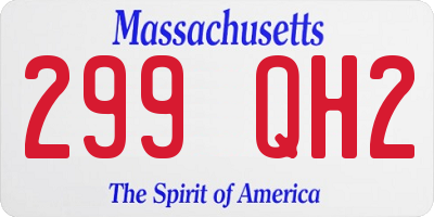 MA license plate 299QH2
