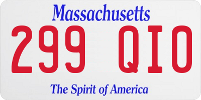 MA license plate 299QI0