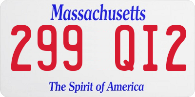 MA license plate 299QI2