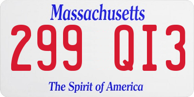 MA license plate 299QI3