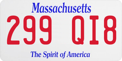 MA license plate 299QI8