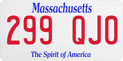 MA license plate 299QJ0