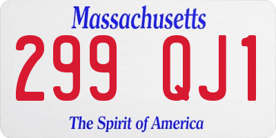 MA license plate 299QJ1