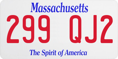 MA license plate 299QJ2
