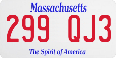MA license plate 299QJ3