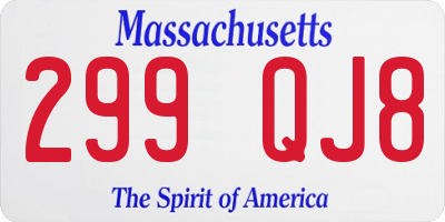 MA license plate 299QJ8