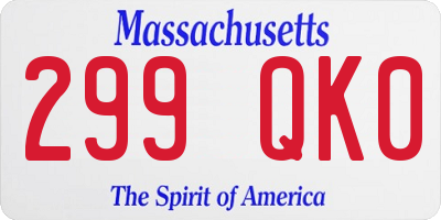 MA license plate 299QK0