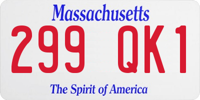 MA license plate 299QK1