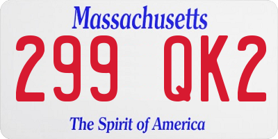 MA license plate 299QK2