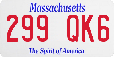 MA license plate 299QK6