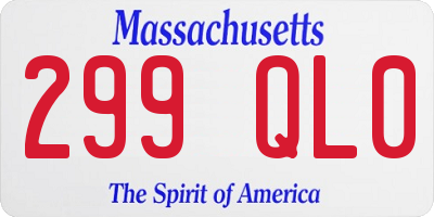 MA license plate 299QL0