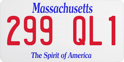 MA license plate 299QL1