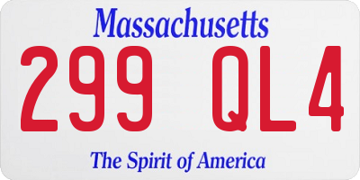 MA license plate 299QL4