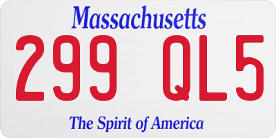 MA license plate 299QL5