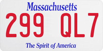 MA license plate 299QL7