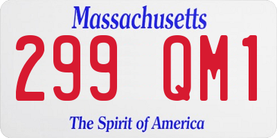 MA license plate 299QM1